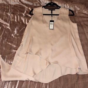 Bcbg asymmetrical nude pink blouse